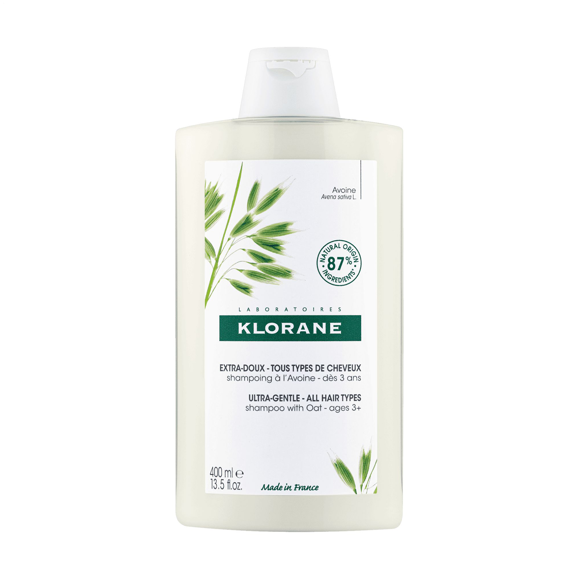 Шампунь для частого застосування Klorane Gentle Shampoo with Oat Milk із вівсяним молочком, 400 мл