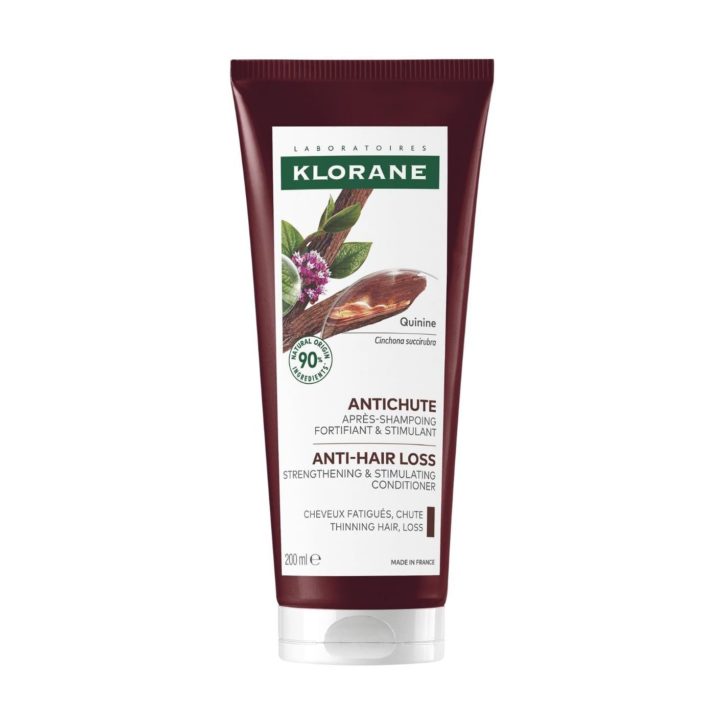 Зміцнювальний бальзам-ополіскувач для волосся Klorane Anti-Hair Loss Strengthening &amp; Stimulating Conditioner з хініном, 200 мл